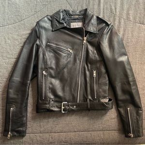 CALVIN KLEIN Leather Moto Jacket